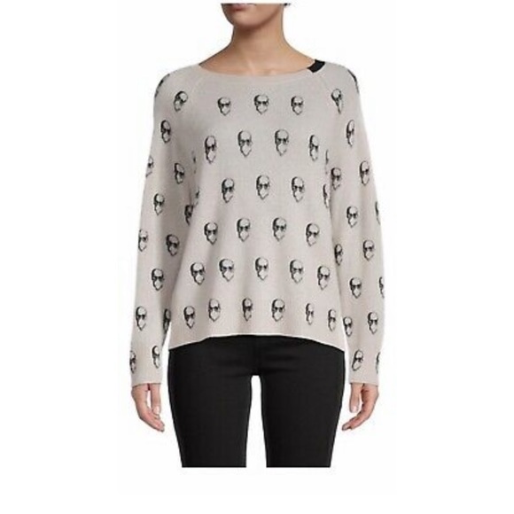 360 Cashmere Sweaters - 360 Cashmere Sweater Skull Pullover Gray 💯 Cashmere